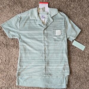 Calvin Klein Men's Mint Striped Button Down Shirt